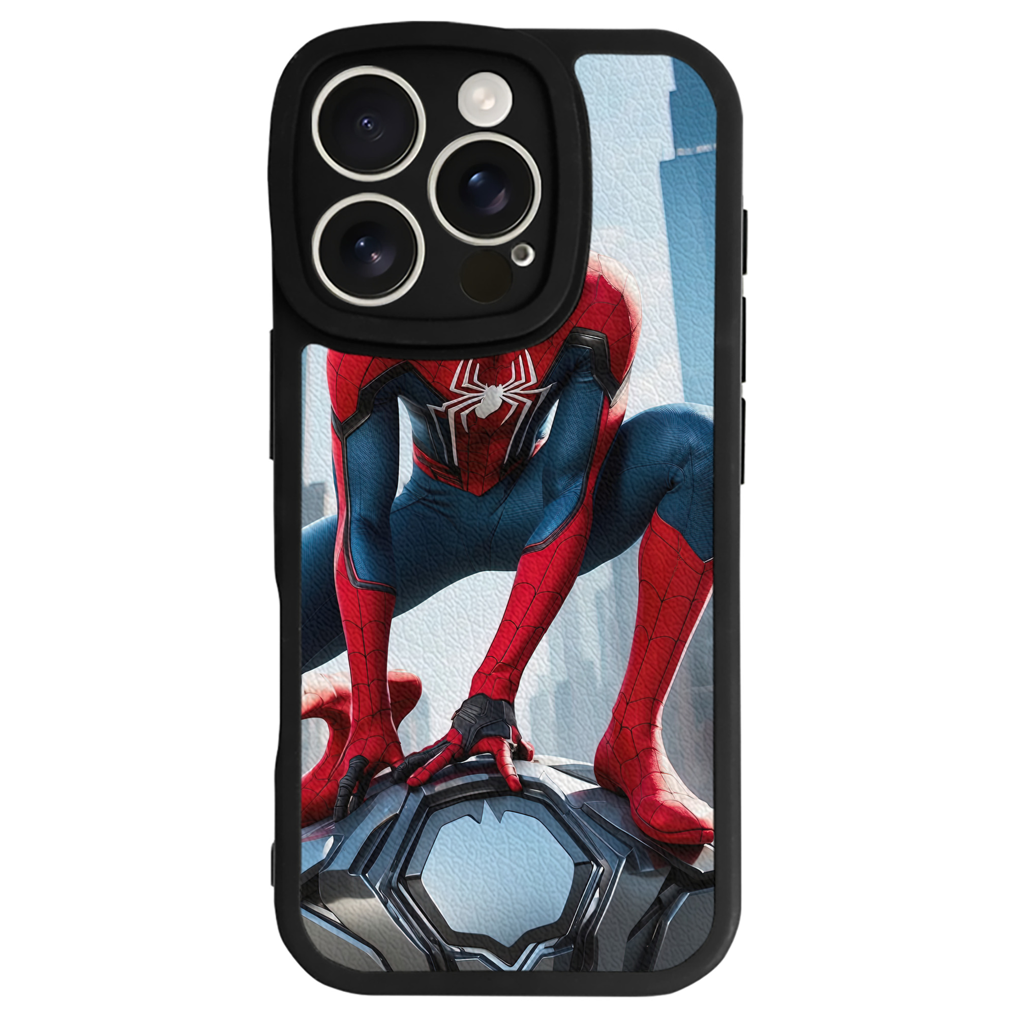 Spider Man スパイダーマン 【iPhone 16シリーズ対応】シリコンスマホケース（レザー調） 材質：シリコン